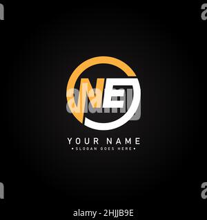 Initial Letter NE Logo - Simple Business Logo for Alphabet N and E Stock Vector
