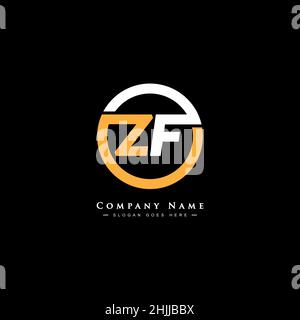 Simple Business Logo for Initial Letter ZF - Alphabet Logo Stock Vector