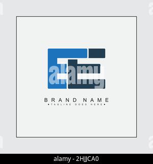 Initial Letter EE Logo - Minimal Alphabet Logo Stock Vector