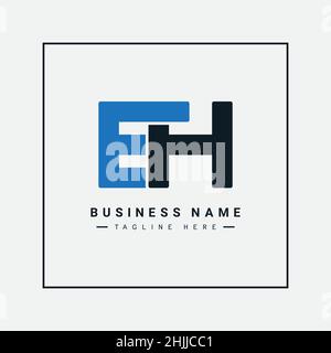 Initial Letter EH Logo - Minimal Business Logo Stock Vector