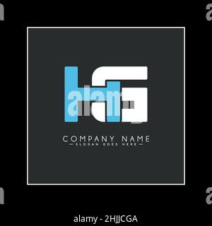 Initial Letter HG Logo - Minimal Alphabet Logo Stock Vector