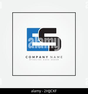 Initial Letter ES Logo - Simple Business Logo for Alphabet E and S Stock Vector
