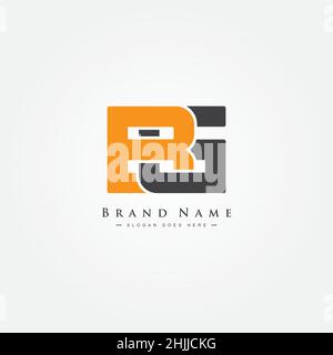 Initial Letter BG Logo - Minimal Business Logo for Alphabet B and G Stock Vector