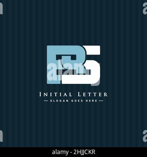 Initial Letter BS Logo - Minimal Alphabet Logo Stock Vector