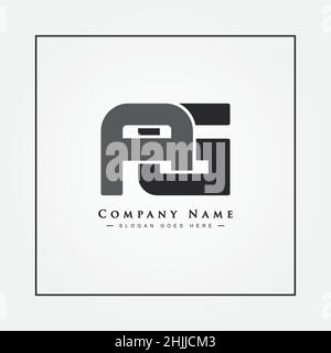 Initial Letter AG Logo - Simple Business Logo Stock Vector