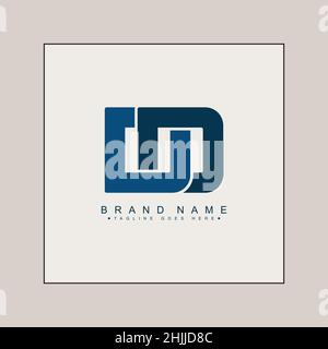 Minimal Business logo for Alphabet DD - Initial Letter DD - Monogram Style Logo for Business Name Initials Stock Vector