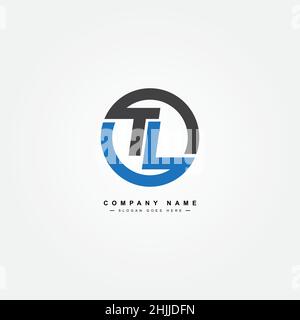 Simple Business Logo for Initial Letter TL - Alphabet Logo - Monogram Style Logo for Business Name Initials Stock Vector