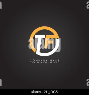 Simple Business Logo for Initial Letter TF - Alphabet Logo - Monogram Style Logo for Business Name Initials Stock Vector