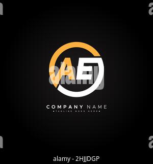 Simple Business Logo for Initial Letter AE - Alphabet Logo - Monogram Style Logo for Business Name Initials Stock Vector