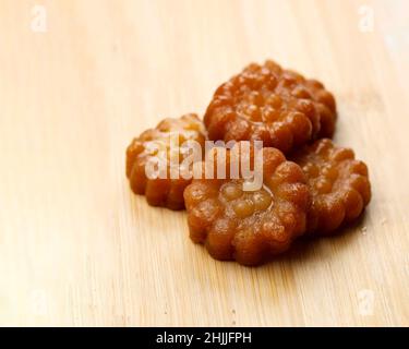 Yakgwa, Korean Traditional Confectionery, Sweet Candy Cookies Stock Photo