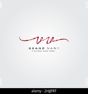 Initial Letter VV Logo - Handwritten Signature Logo Stock Vector