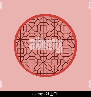 Traditional korean door and window ornament, chinese wall design, japan  frames vector set. Traditional chinese decoration illustration Stock Vector  Image & Art - Alamy