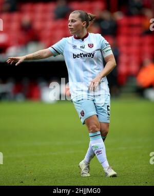 West Ham United’s Gilly Flaherty during the Vitality Women's FA Cup fourth round match at Bramall Lane, Sheffield. Picture date: Sunday January 30, 2022. Stock Photo