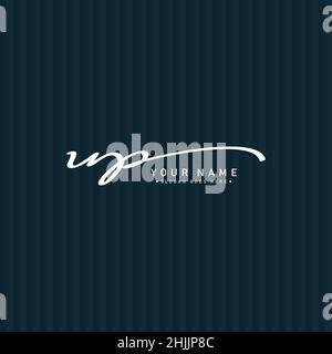 Initial Letter UP Logo - Handwritten Signature Style Logo - Simple Vector Logo in Signature Style for Brand Name Initials. Stock Vector