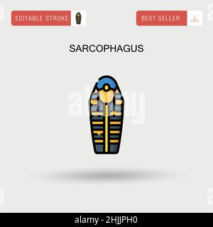 Sarcophagus Simple vector icon. Stock Vector