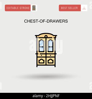 Chest-of-drawers Simple vector icon. Stock Vector