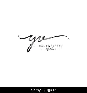 Initial Letter YV Logo - Handwritten Signature Style Logo - Simple Vector Logo in Signature Style for Brand Name Initials. Stock Vector