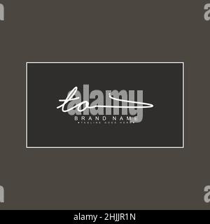 Initial Letter TO Logo - Handwritten Signature Style Logo - Simple Vector Logo in Signature Style for Brand Name Initials. Stock Vector