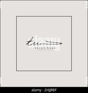 Initial Letter TU Logo - Handwritten Signature Logo - Simple Vector Logo in Signature Style for Brand Name Initials. Stock Vector