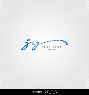 Initial Letter JY Logo - Hand Drawn Signature Logo - Simple Vector Logo in Signature Style for Brand Name Initials. Stock Vector