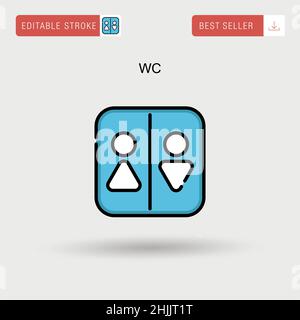 WC Toilet door plate icon. Simple bathroom plate Stock Vector Image ...