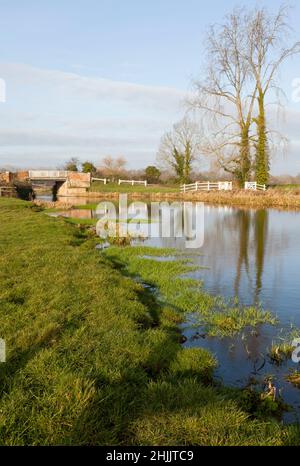 River Bure, Oxnead Bridge, Oxnead, Norfolk England UK Stock Photo