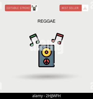 Reggae Simple vector icon. Stock Vector
