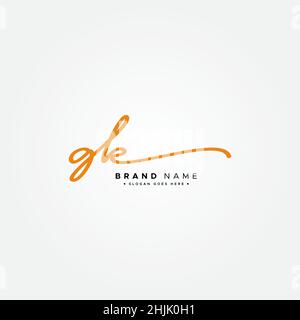Initial Letter GK Logo - Handwritten Signature Logo - Simple Signature Logo in Handwriting style for Business Name Initials Stock Vector