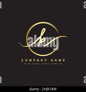 K Letter Signature Logo - Handwritten Initial Vector Logo for Business Name Starts With Letter K Stock Vector