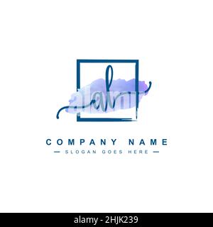 Initial Letter AL Logo - Handwritten Signature Style Logo - Simple Vector Logo in Signature Style for Initials Stock Vector