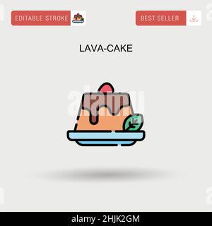 Lava-cake Simple vector icon. Stock Vector