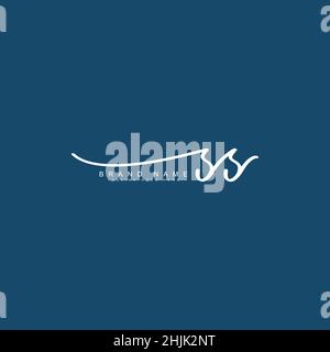 Initial Letter SS Logo - Hand Drawn Signature Logo - Simple Vector Logo in Signature Style for Initials Stock Vector