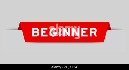 Red color inserted label with word beginner on gray background Stock Vector