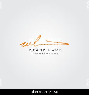 Initial Letter WL Logo - Handwritten Signature Logo - Simple Vector Logo in Signature Style for Initials Stock Vector