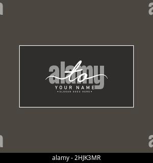 Initial Letter TO Logo - Handwritten Signature Logo - Simple Vector Logo in Signature Style for Initials Stock Vector