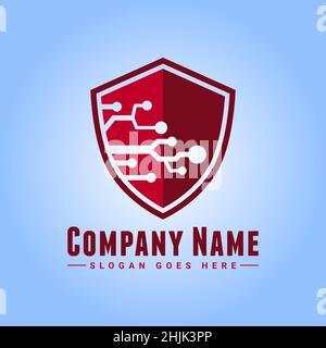 Data Protection Logo - Vector Icon for Digital Security Business - Vector Logo Template for Business Stock Vector