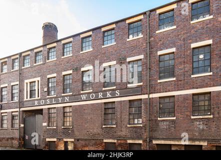 Roslyn Works traditional victorian ceramic pottery factory in Longton Stoke on Trent next to Gladstone pottery museum Stock Photo