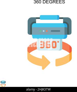 360 degrees Simple vector icon. Illustration symbol design template for web mobile UI element. Stock Vector