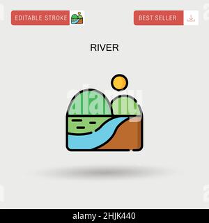 River Simple vector icon. Stock Vector