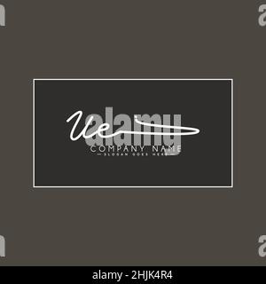 Initial Letter UE Logo - Hand Drawn Signature Logo - Simple Vector Logo in Signature Style for Initials Stock Vector