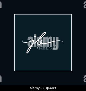 Initial Letter JB Logo - Handwritten Signature Style Logo - Simple Vector Logo in Signature Style for Initials Stock Vector