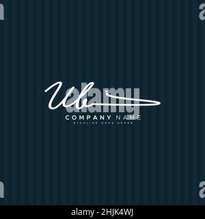 Initial Letter UB Logo - Handwritten Signature Logo - Simple Vector Logo in Signature Style for Initials Stock Vector