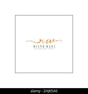 Initial Letter RW Logo - Handwritten Signature Style Logo - Simple Vector Logo in Signature Style for Initials Stock Vector