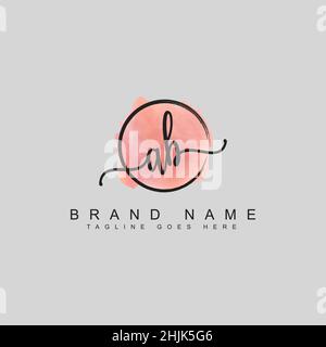 Initial Letter AB Logo - Hand Drawn Signature Style Logo - Simple Vector Logo in Signature Style for Initials Stock Vector