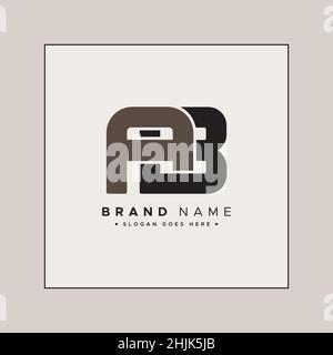 Simple Business Logo for Initial Letter AB - Alphabet Logo - Monogram Vector Logo Template for Business Name Initials Stock Vector