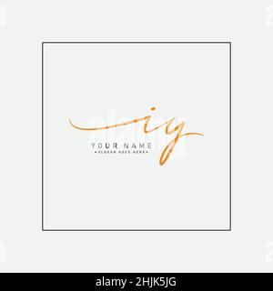 Initial Letter IY Logo - Handwritten Signature Style Logo - Simple Vector Logo in Signature Style for Initials Stock Vector