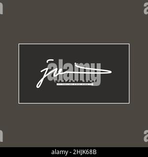 Initial Letter JV Logo - Handwritten Signature Style Logo - Simple Vector Logo in Signature Style for Initials Stock Vector