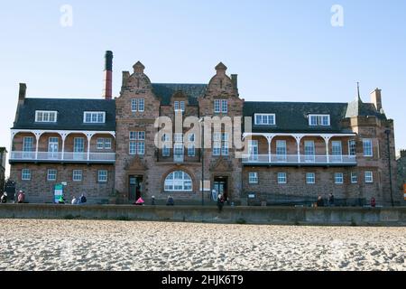 Views of the Promenade at Portobello Beach in Edinburgh, Scotland in the UK Stock Photo