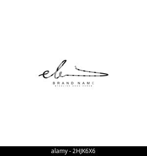 Initial Letter EB Logo - Handwritten Signature Style Logo - Simple Vector Logo in Signature Style for Initials Stock Vector