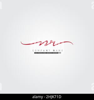 NR Letter Signature Logo Template elegant design logo. Hand drawn ...